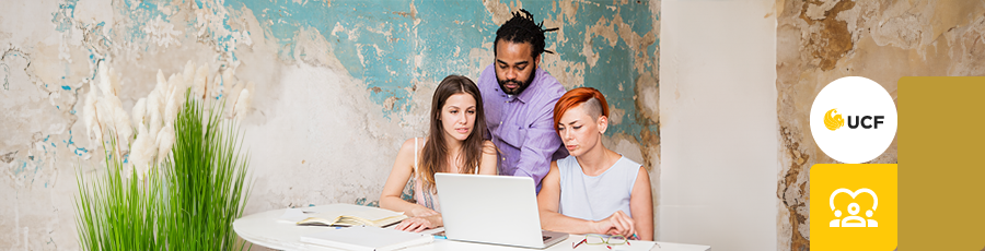 Three people working togther and answering some FAQs